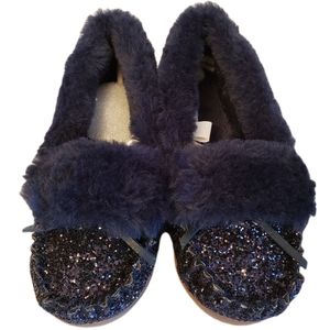 INC Sequin Fur Lined Black Shoe Size 5